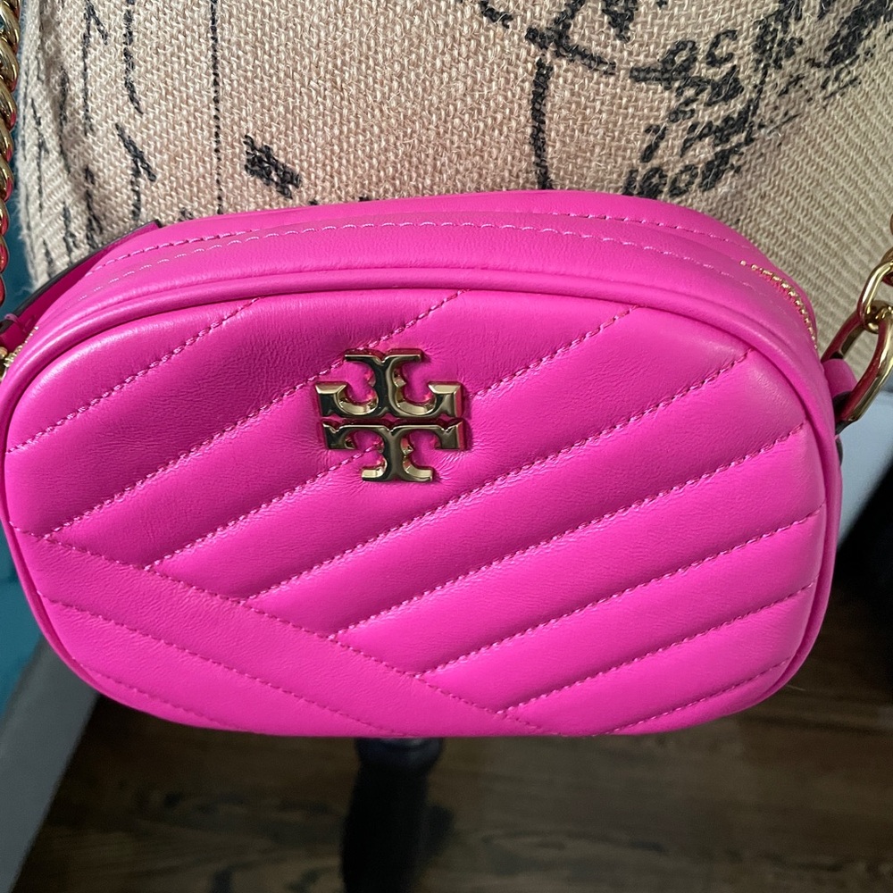 Tory Burch Pink Chevron Quilted Crossbody